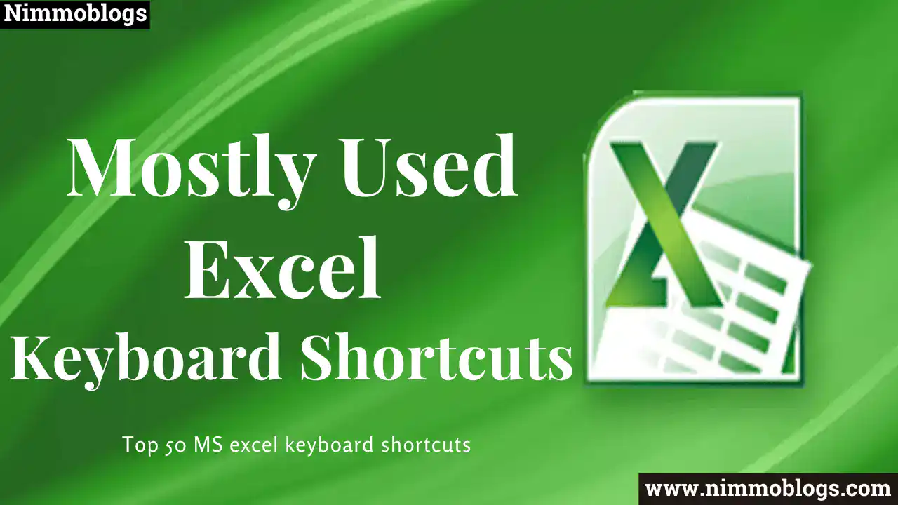 MS Excel: Top 50 Mostly Used Excel Keyboard Shortcuts