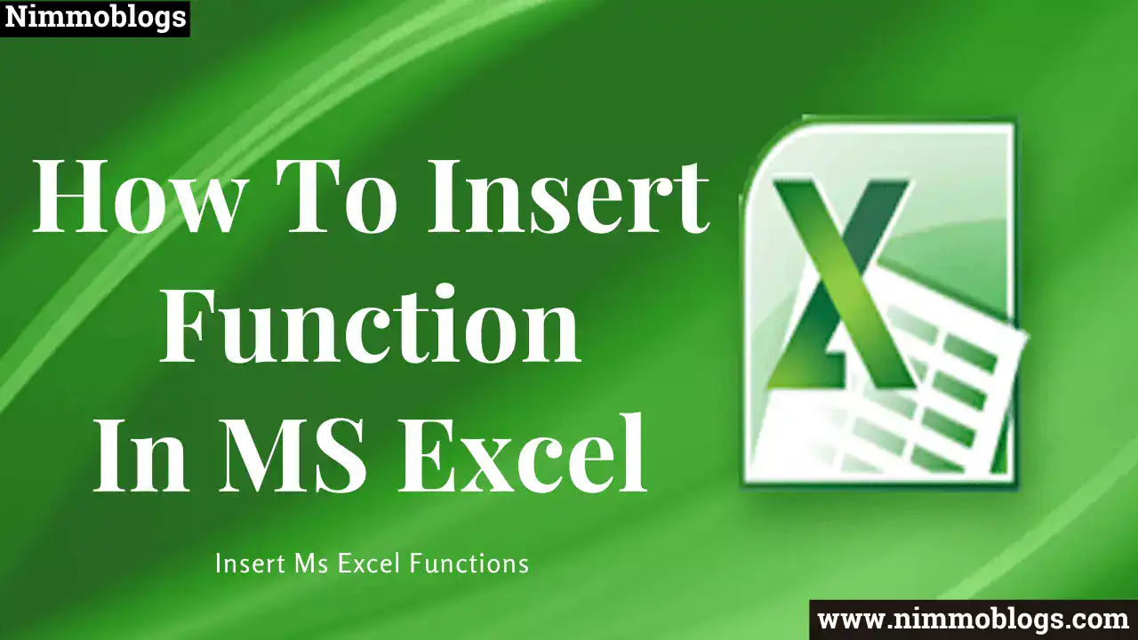 MS Excel: How To Insert A Function In Excel