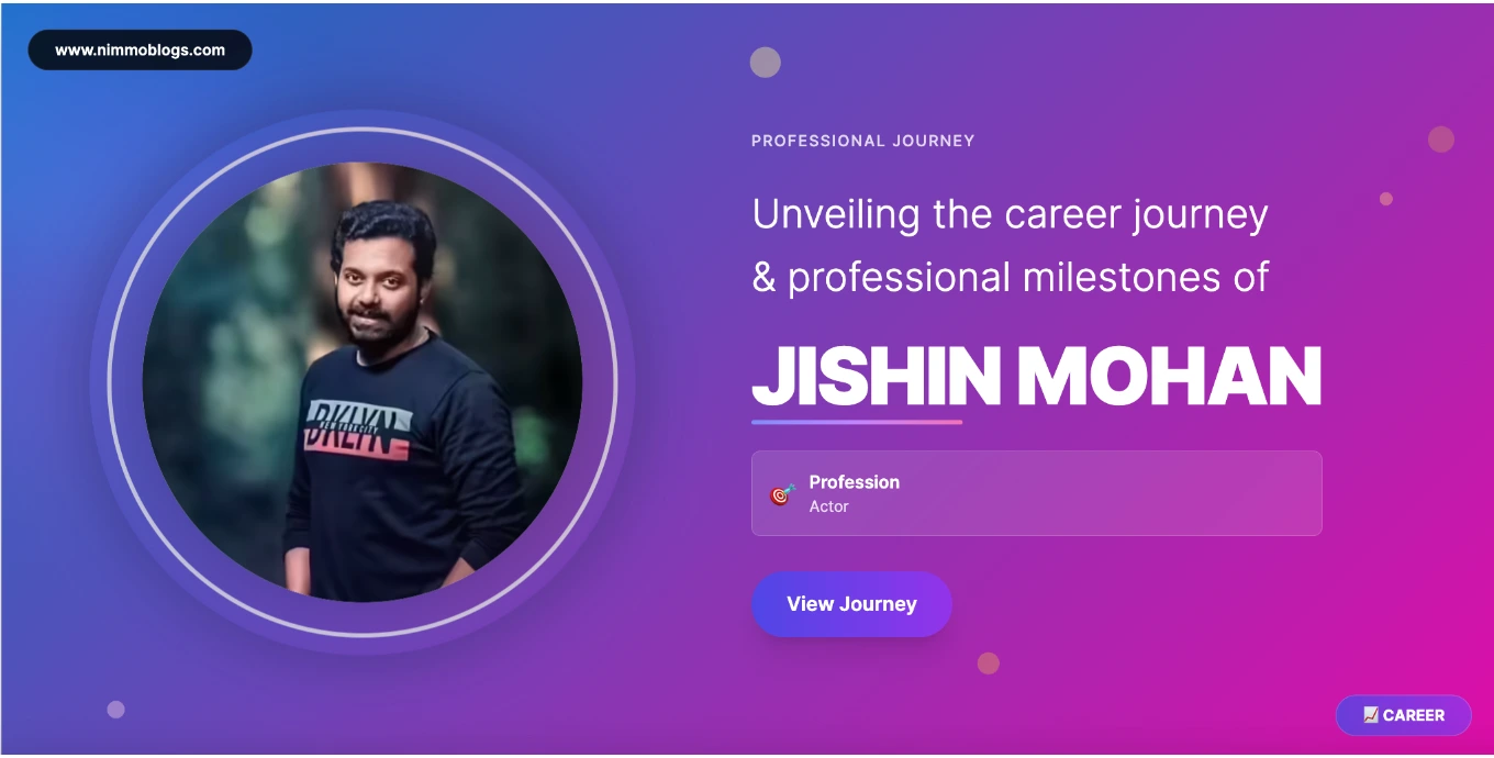 Jishin Mohan Career Success Photo