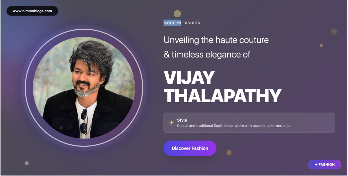 Vijay Thalapathy Style Fashion Photo 2025